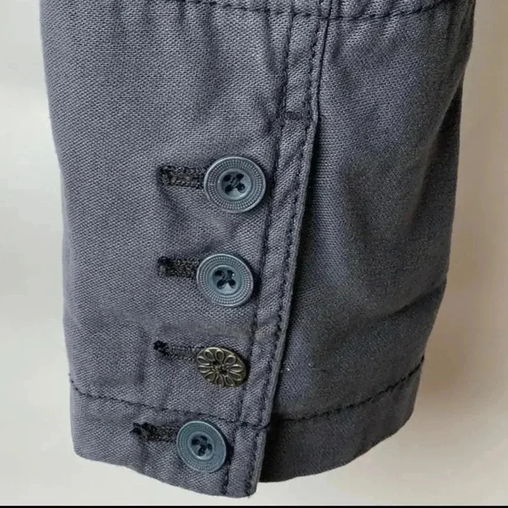 Anthropologie Hei Hei Delanie Smokey Blue Grey Button Down Blazer Jacket Size 6 - Picture 8 of 13